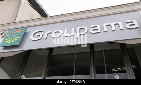 Bordeaux , Aquitaine Frankreich - 01 24 2021 : Groupama Logo und Textschild Büro Marke französisch Versicherungsagentur Stockfoto