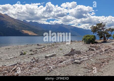 Malerischer Blick auf den See Wanaka in Neuseeland Stockfoto