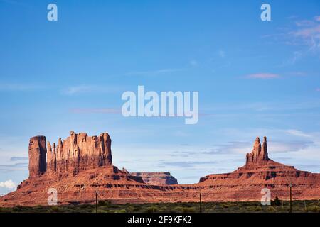 Blick auf das Monument Valley in Utah, Blick nach Süden Stockfoto