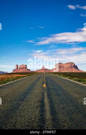 Blick auf das Monument Valley in Utah, Blick nach Süden Stockfoto