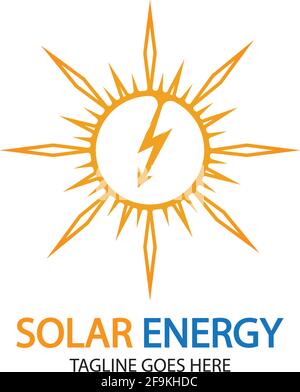 Sun Solar Energy Logo Design Vorlage. Solar Tech Logo Designs Stock Vektor
