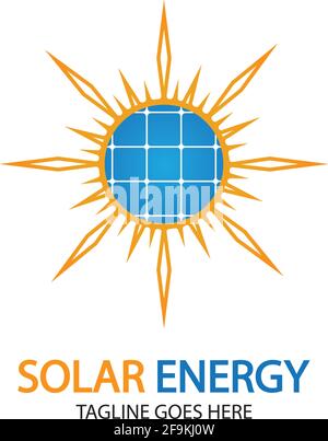 Sun Solar Energy Logo Design Vorlage. Solar Tech Logo Designs Stock Vektor