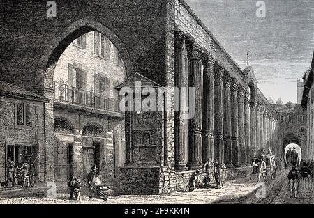 Die Colonne di San Lorenzo, Basilika San Lorenzo Maggiore, Mailand, Italien, 19. Jahrhundert Stockfoto