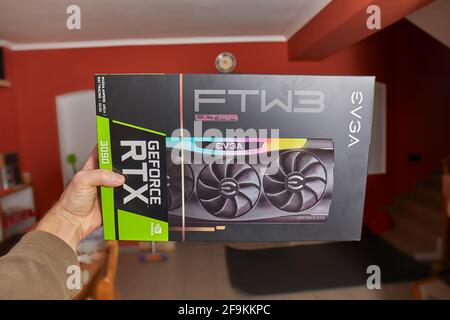 EVGA GeForce RTX 3090 Nvidia GPU Box Stockfoto