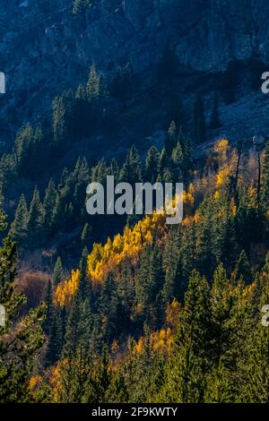 Die Berge erheben sich dramatisch über dem Rock Creek Valley in den Beartooth Mountains, Beartooth Highway, Montana, USA Stockfoto