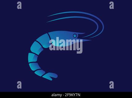 Garnelen Vektor Logo Symbol Design Illustration Vorlage Stock Vektor