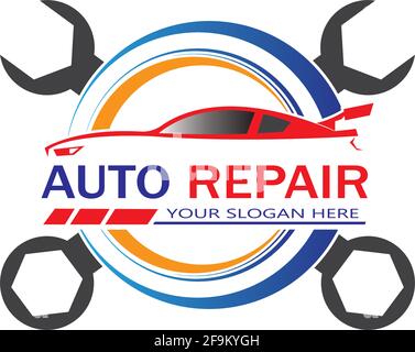 Auto Reparatur Logo Vektor. Automobil und Transport Logo Vorlage Stock Vektor