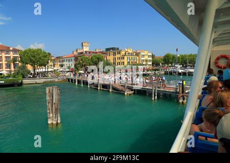 Bootstour am Gardasee, Sirmione, Lago di Garda, Gardasee, Italien Stockfoto