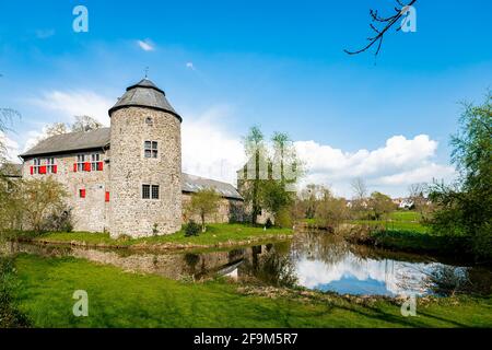 Mittelalterliche Wasserburg Ratingen, in der Nähe von Düsseldorf, Deutschland Stockfoto