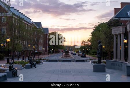 Thurgood Marshall-Denkmal auf der Lawyers' Mall in Annapolis, Maryland Stockfoto