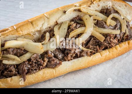 Philadelphia Cheesesteak-Sandwich Stockfoto