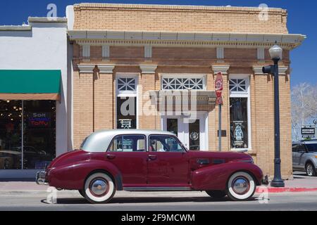 1940 Sixty Special Cadillac geparkt in Williams, Arizona. Stockfoto