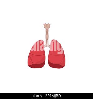 Symbol für das menschliche Beatmungssystem Vektorgrafik isoliert auf weißem Hintergrund. Atmen, Bronchien, Bronchiole, Bronchien, Lunge, Lungensymbol für medizinische Zwecke Stock Vektor