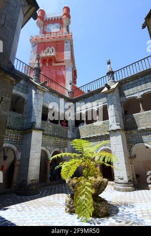 Der wunderschöne Pena Palast in Sintra, Portugal. Stockfoto