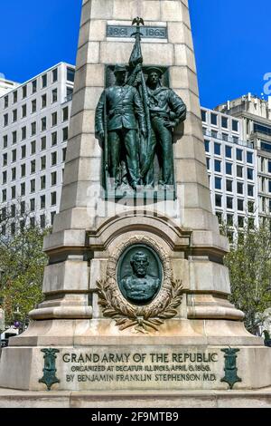 Washington, DC - 3. Apr 2021: Stephenson Grand Army of the Republic Memorial befindet sich in Washington D.C. das Memorial ehrt Dr. Benjamin F. Stephen Stockfoto