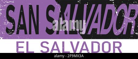 Willkommen bei san salvador el salvador Karten- und Briefdesign in farbenfrohen Farben und typografischem Icon-Design. Stock Vektor
