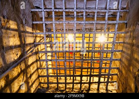 Ein Kerker im Schloss Estense in Ferrara Italien Stockfoto