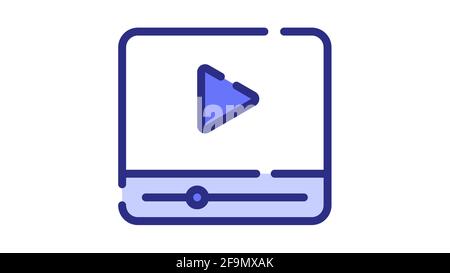 Video Multimedia Streaming Film einzelnes isoliertes Symbol mit Bindestrich oder Gestrichelte Vektorgrafik Stockfoto