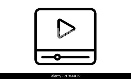 Video-Multimedia-Streaming-Film einzelnes isoliertes Symbol mit Umriss-Stil vektorgrafik Stockfoto