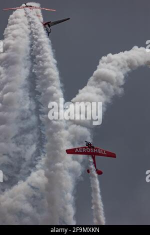 Am 15. April 2021 treten die Aeroshell-Teams auf der Sun N Fun Airshow in Lakeland, Zentral-Florida, USA. Stockfoto