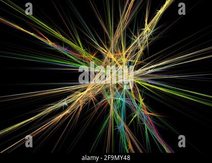 Farbenfrohe fraktale Flamme als Kunstwerk Stockfoto