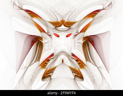 Das fraktale Bild ähnelt einem Science-Fiction-Horror mothman-Kreatur abstraktes Konzept Symmetrie digitale Kunst Stockfoto