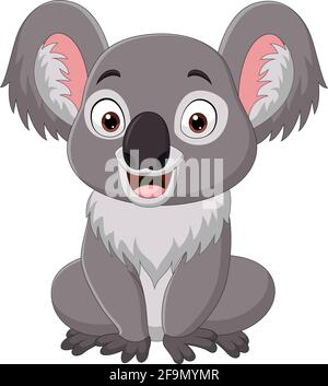 Cartoon lustige Baby Koala sitzen Stock Vektor