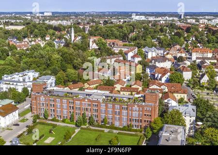 Luftaufnahme nach Augsburg-Göggingen Stockfoto