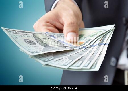 Geld - US-Dollar-Banknoten (USD) Stockfoto