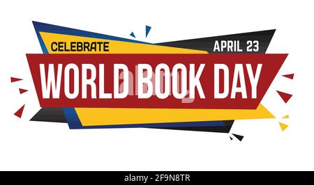 World Book Day Bannerdesign auf weißem Hintergrund, Vektorgrafik Stock Vektor