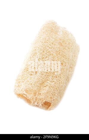 Loofah - natürliche Faser für Körperreinigung - isoliert auf Weiß Stockfoto