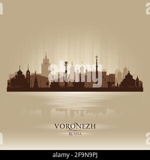 Voronezh Russland Stadt Skyline Vektor Silhouette Illustration Stock Vektor