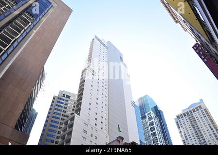 Gruppe von Hochhäusern in Downtown oder CBD - Blickwinkel Stockfoto