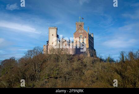 Blick auf die berühmte WARTBURG in Eisenach. Der Palast ist UNESCO-Weltkulturerbe Stockfoto