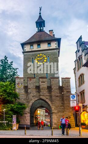 Blick auf das Schnetztortor in der Altstadt der deutschen Stadt konstanz. Stockfoto