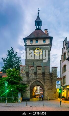 Blick auf das Schnetztortor in der Altstadt der deutschen Stadt konstanz. Stockfoto