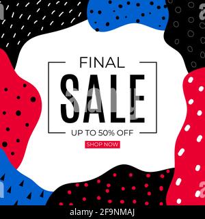 Summer Sale abstrakter Hintergrund in Simple Minimal Style. Vektorgrafik Stock Vektor