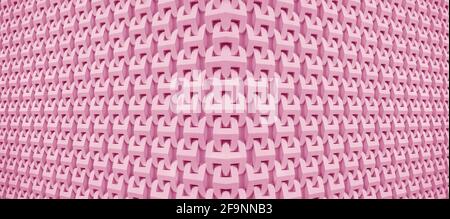 Abnehmende Perspektive einer 3D-Architektur mit Pastell-Blush-Pink-Symmetrie Muster Stockfoto