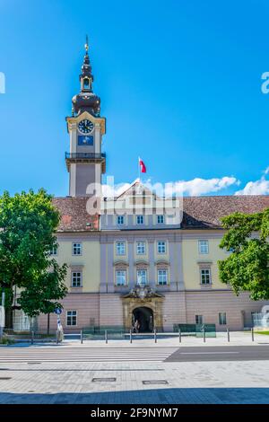 Blick auf das landhaus in der österreichischen Stadt Linz. Stockfoto