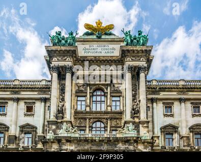 Fassade der Hofburg in Wien, Österreich. Stockfoto