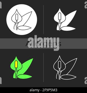 Dunkles Spathiphyllum-Symbol Stock Vektor