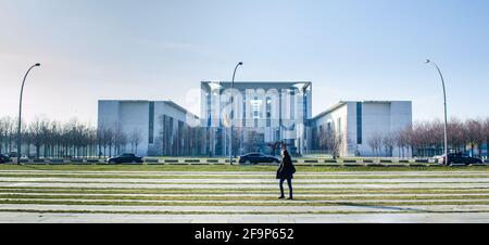 Ansicht des Kanzlersitzes in berlin. Stockfoto