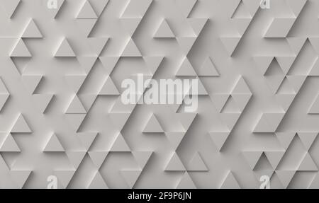 Weißes Dreieck Muster Hintergrund. 3D-Rendering. Stockfoto