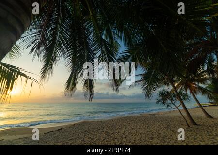 Surin Strand bei Sonnenuntergang in Phuket Insel Thailand Stockfoto