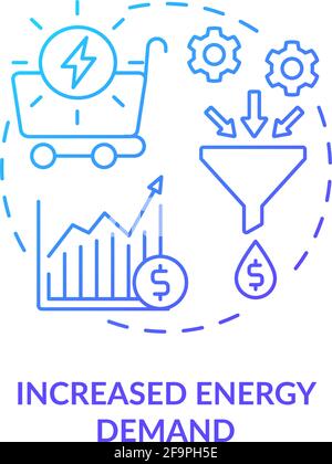 Symbol für Konzept für erhöhten Energiebedarf Stock Vektor