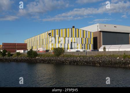 14.07.2019, Belfast, Nordirland, Vereinigtes Königreich - Titanic Studios, eines der größten Filmstudios in Europa, in dem einst die Titanic gebaut wurde. Stockfoto