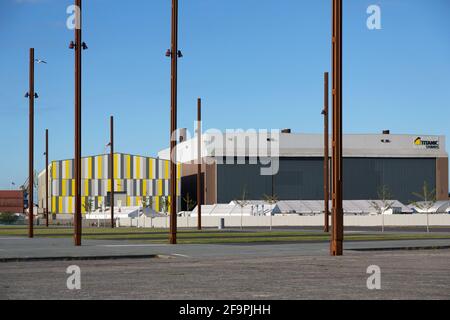 14.07.2019, Belfast, Nordirland, Vereinigtes Königreich - Titanic Studios, eines der größten Filmstudios in Europa, in dem einst die Titanic gebaut wurde, Stockfoto