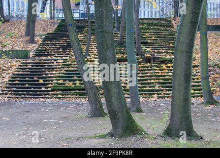 02.12.2019, Berlin, Berlin, Deutschland - Mitte - die ULAP-Freitreppe auf dem ehemaligen ULAP-Gelände in Berlin-Moabit. In der Nacht vom 23. Auf den 1945. April 16 Stockfoto