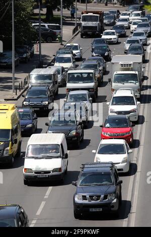 20.07.2018, Tiflis, , Georgien - Stau in der Stadt. 00S180720D046CAROEX.JPG [MODEL RELEASE: NO, PROPERTY RELEASE: NO (c) caro images / Sorge, ht Stockfoto