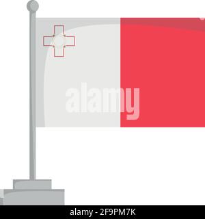 Nationalflagge von Malta Vektor Illustration Stock Vektor